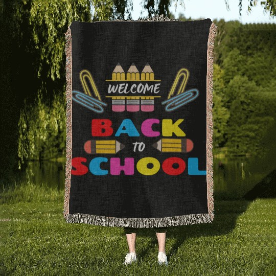 welcome back to school Woven Blankets