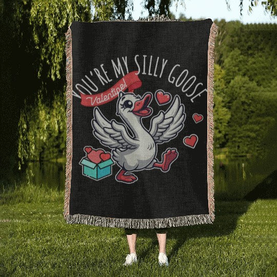 You’re My Silly Goose – Funny Valentine Design Woven Blankets