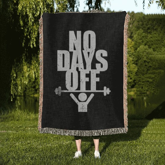 No Days Off Gym Woven Blankets