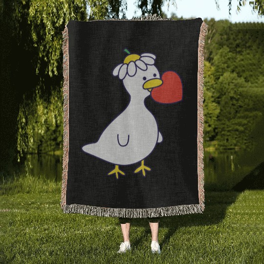 Silly Goose in Love Woven Blankets