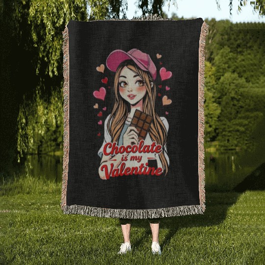 Chocolate - is my Valentine Woven Blankets