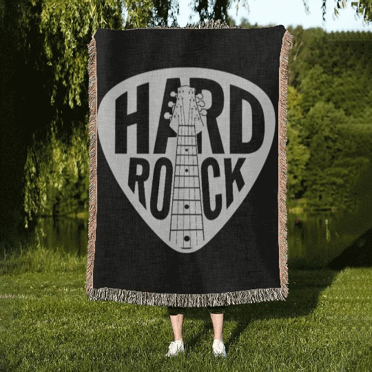Hard Rock Guitar Pick Woven Blankets