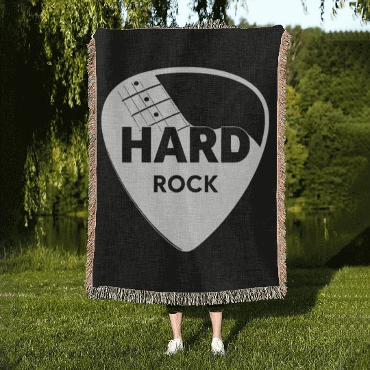 Hard Rock Guitar Pick Woven Blankets