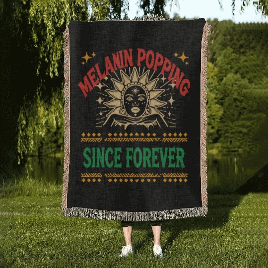 design melanin - gift idea black history month Woven Blankets