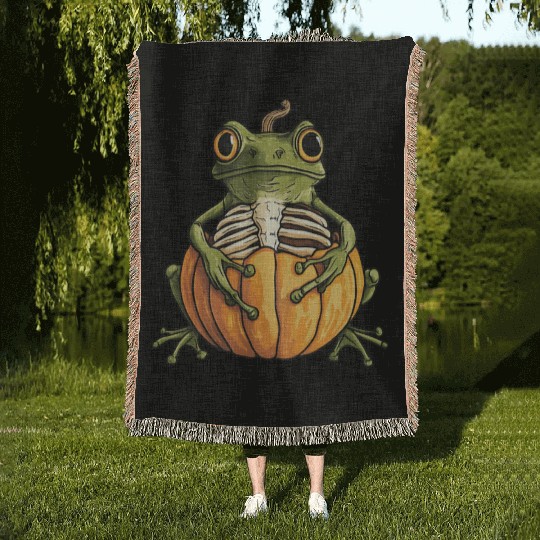 Pumpkin Frog Frog Pumpkin Woven Blankets