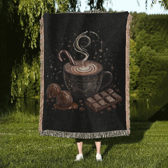 Cozy Hot Chocolate with Sweet Treats Woven Blankets