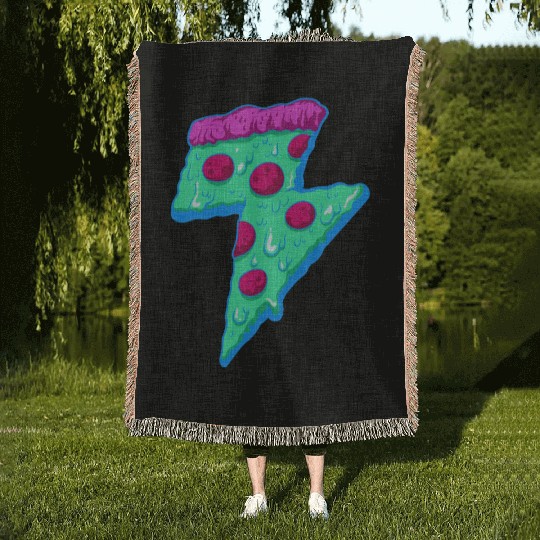 Pizza Lightning Woven Blankets