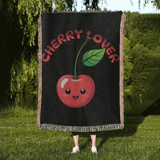 cherry lover Woven Blankets