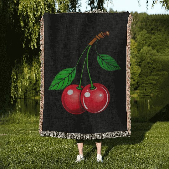 Cherry lover Woven Blankets