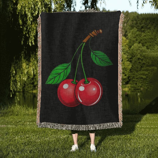 Cherry lover Woven Blankets
