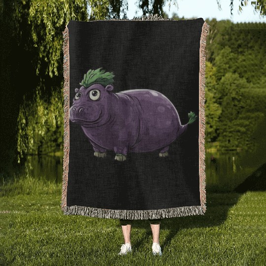 Hip Eggplant Woven Blankets
