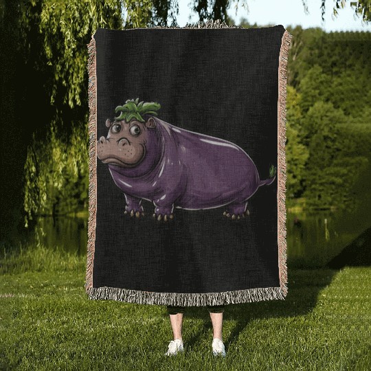 Hip Eggplant Woven Blankets