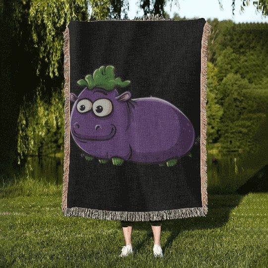 Hip Eggplant Woven Blankets