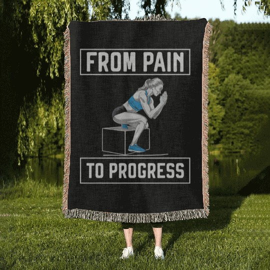 Bulgarian Squat Exercise Fitness Workout Gym Woven Blankets