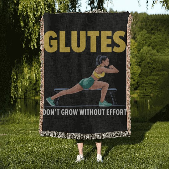 Bulgarian Squat Exercise Fitness Workout Gym Woven Blankets