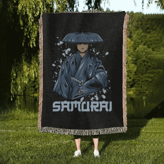 Samurai warriors Woven Blankets