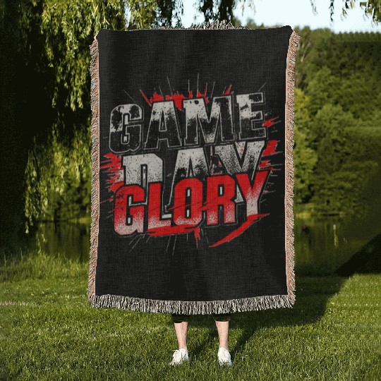 Game Day Glory Intense Bold Sports Design Woven Blankets