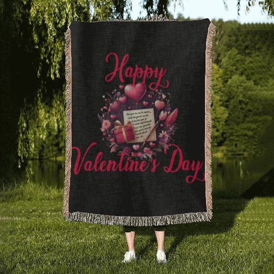 Happy Valentine's day Woven Blankets