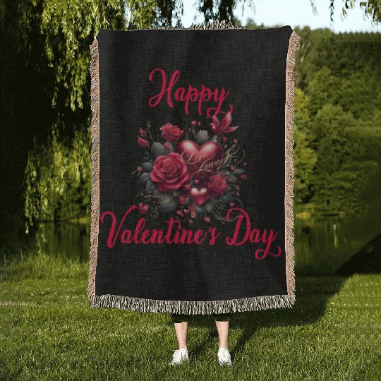 Happy Valentine's day Woven Blankets