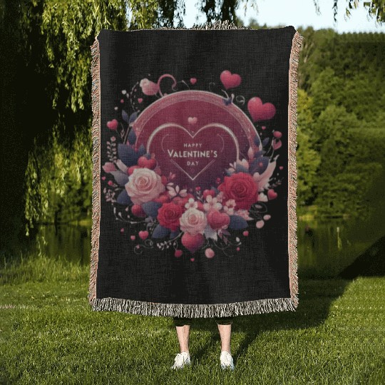 Happy Valentine's day Woven Blankets