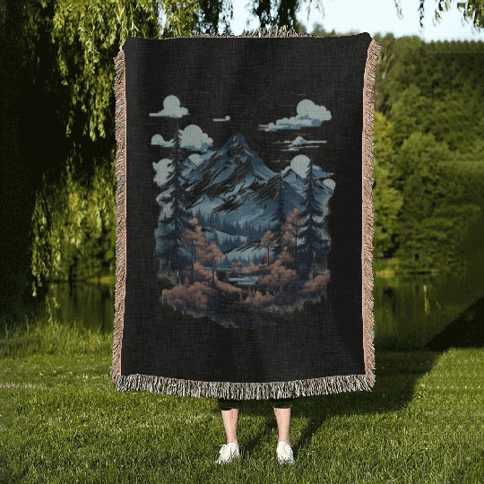 Midnight Mountain Serenity Woven Blankets
