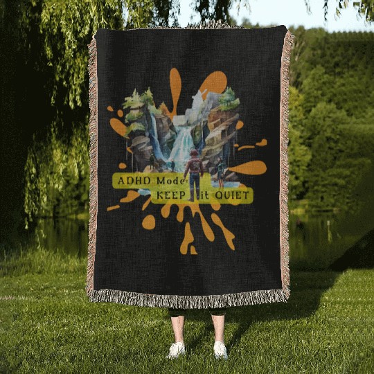 NEURODIVERGENT adhd noise Woven Blankets