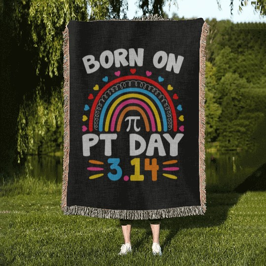 Born On Happy Pi Day Math Teacher Kids Woven Blankets