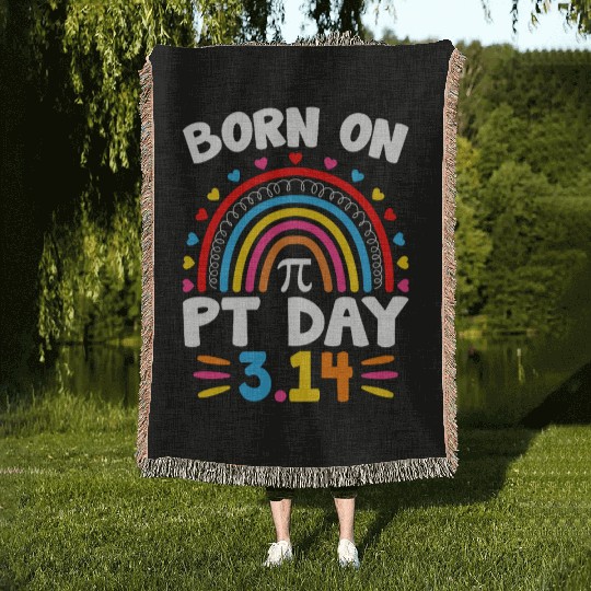 Born On Happy Pi Day Math Teacher Kids Woven Blankets