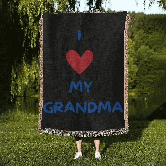 I Love My Grandma Woven Blankets