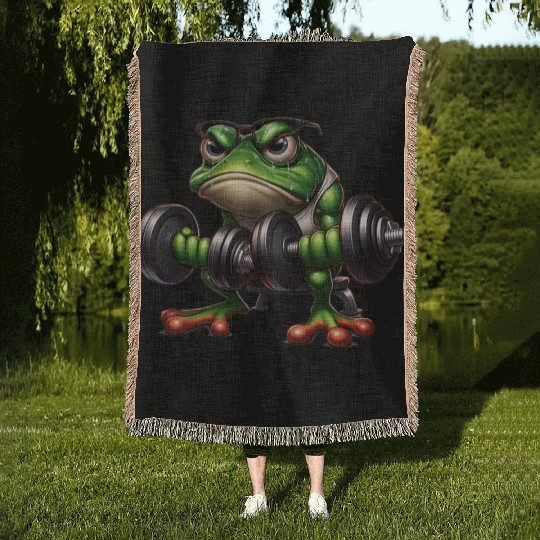 Ribbit & Rip Frog Woven Blankets