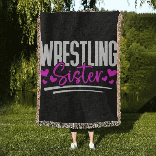 Wrestling Sister Woven Blankets