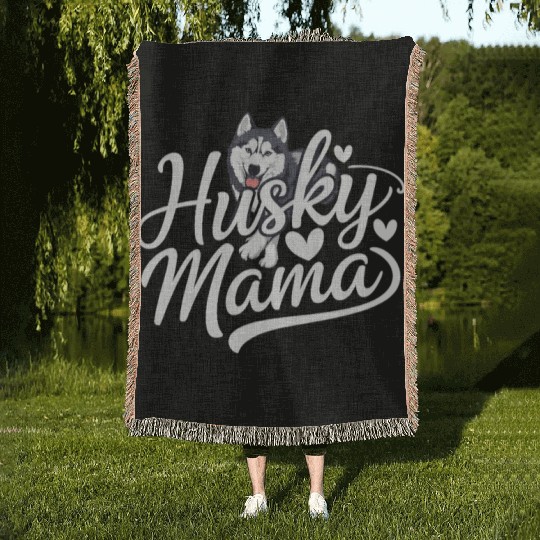 Husky Mama Proudly Embrace Your Love for Huskies Woven Blankets