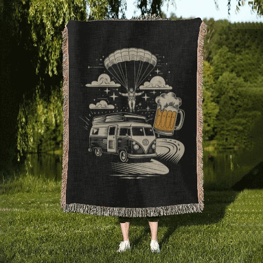 Skydive & Road Trip | Adventure & Freedom Woven Blankets