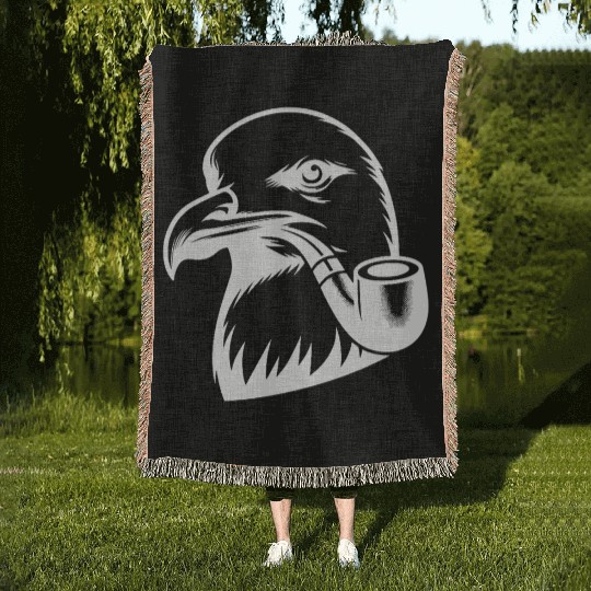 Seagull With Nordic Nautical Charisma Woven Blankets