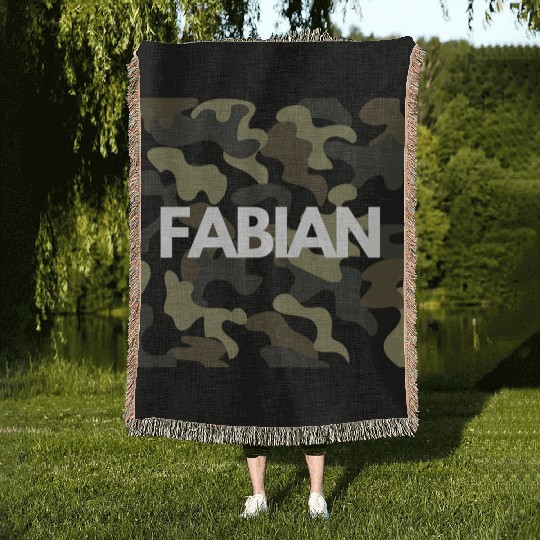 Fabian Name Woven Blankets Men Good Quality Camouflage