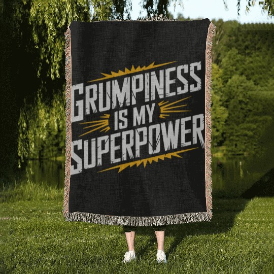 Grumpy Old Man Woven Blankets