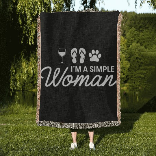 Dog Cat Wine Woven Blankets