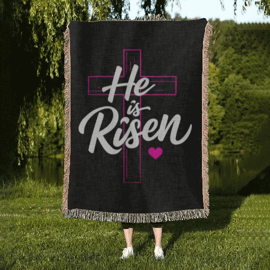 He is Risen Woven Blankets