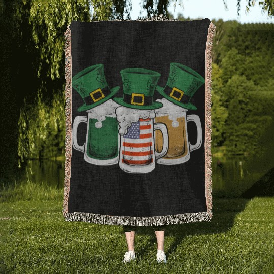 Irish Beer Ireland St Patricks Day Drinking Party Woven Blankets