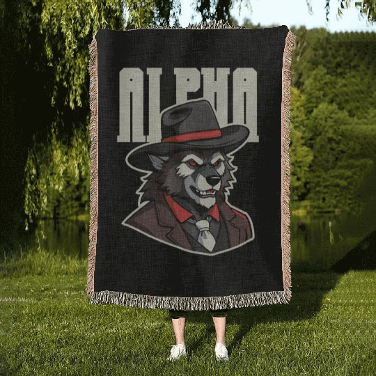 Alpha Wolf – No Beta Behavior Woven Blankets