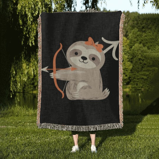 Sagittarius Zodiac Sloth Archer Design for Woven Blankets