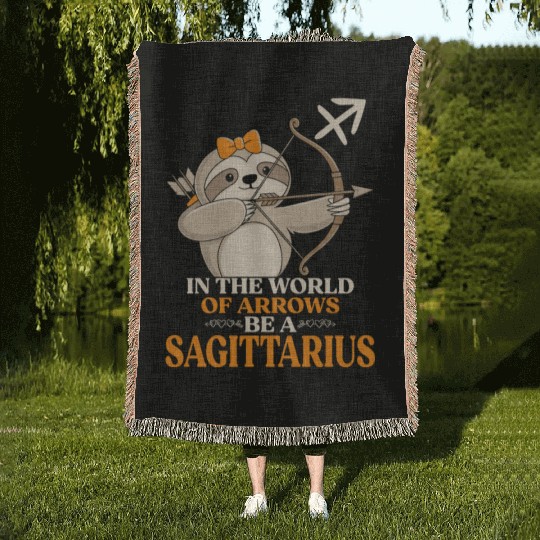In The World Of Arrows Be A Sagittarius Zodiac Woven Blankets