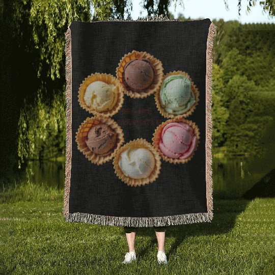Abs Are Overrated A Gift for Ice Cream Lovers Woven Blankets