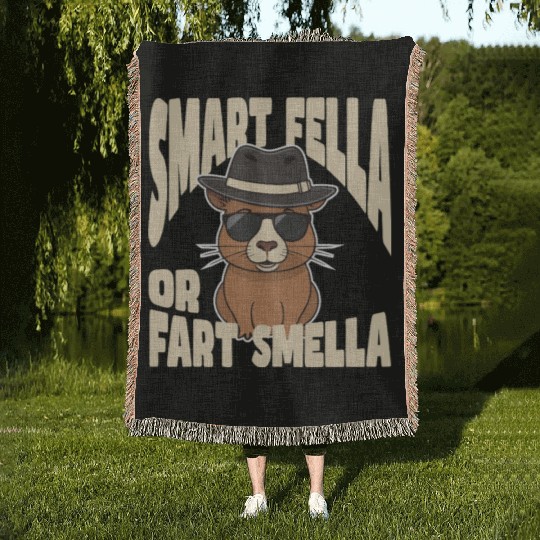 Smart Fella or Fart Smella – Capybara Knows Best Woven Blankets