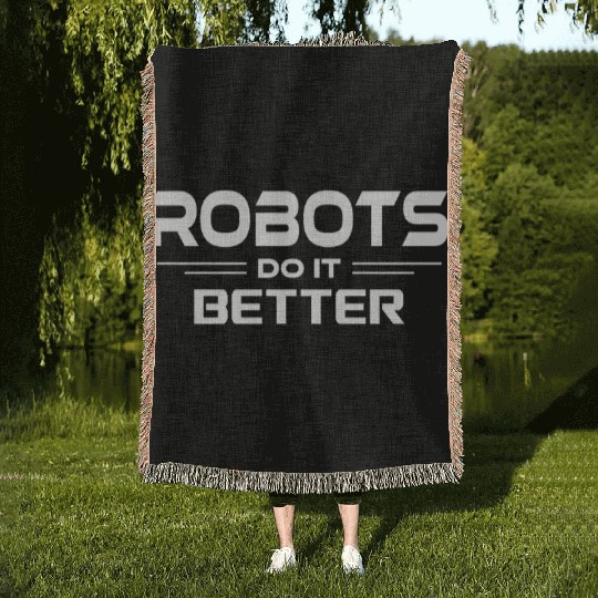 AI Robotics Geek Tech Humor Robot Woven Blankets