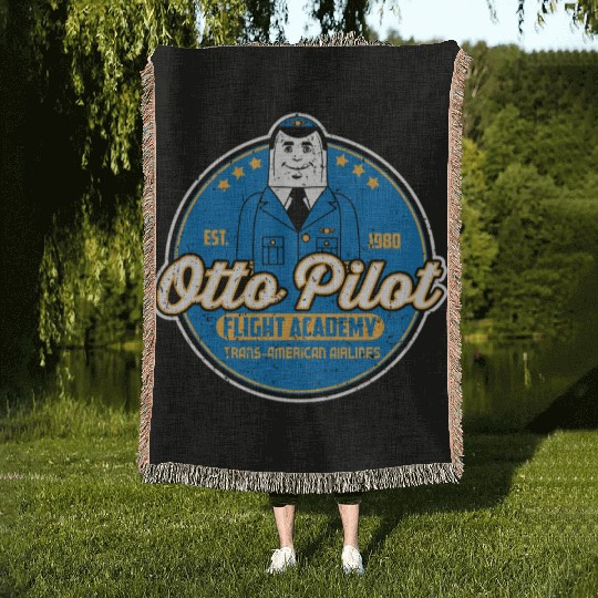 Otto Pilot flight academy Woven Blankets