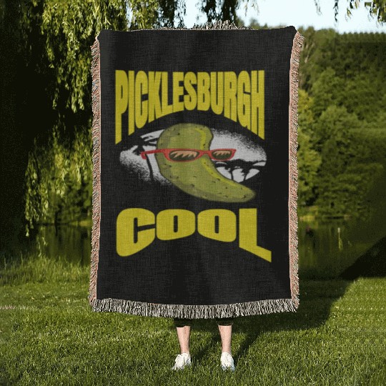 Pittsburgh Humor Picklesburgh Cool Relaxing Pickle Woven Blankets
