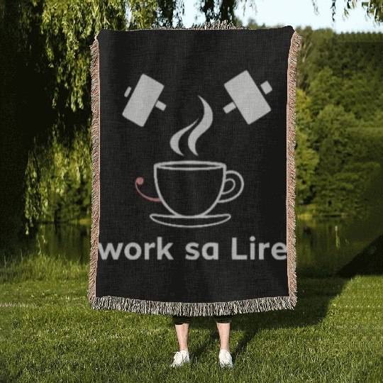 Running on Coffee and Chaos - Funny Caffeine Lover Woven Blankets