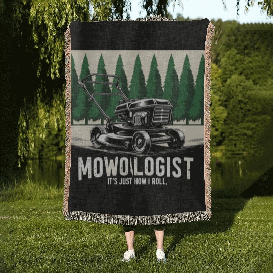 Mowologist Gardener Lawn Mowing Gift Woven Blankets