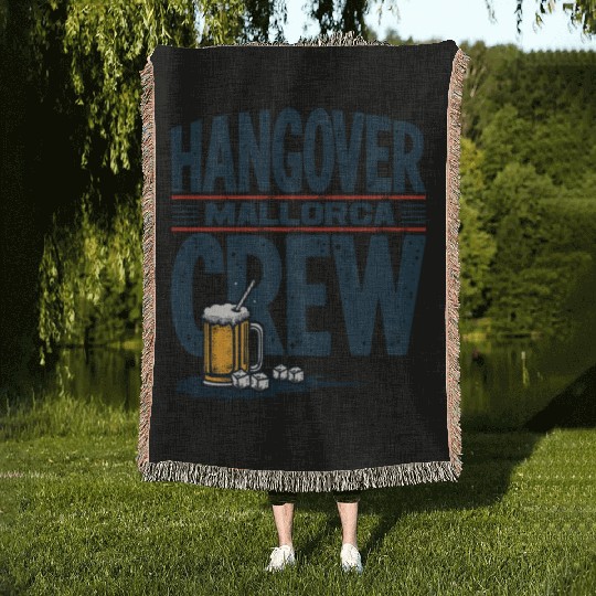 Hangover Crew Mallorca Party Woven Blankets party animal